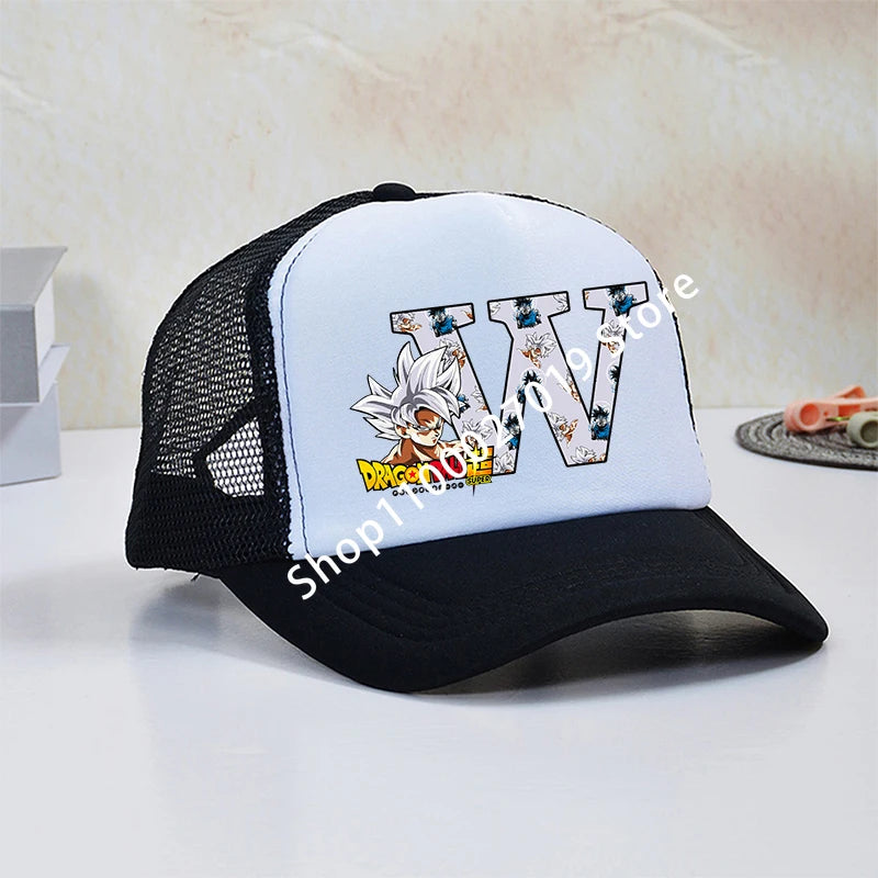 Dragon Ball Goku Boys Child Baseball Caps Letters Printed Children Breathable Mesh Hat Cute Cartoon Anime Sunbonnet Kids Gifts