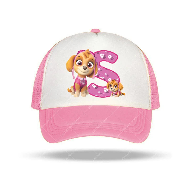 PAW Patrols Girl Cute Baseball Cap Skye A-Z English Letter Print Hat Summer Children Casual Accessories Kids Birthday Gifts 2025