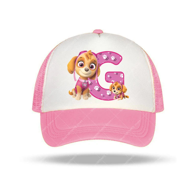 PAW Patrols Girl Cute Baseball Cap Skye A-Z English Letter Print Hat Summer Children Casual Accessories Kids Birthday Gifts 2025