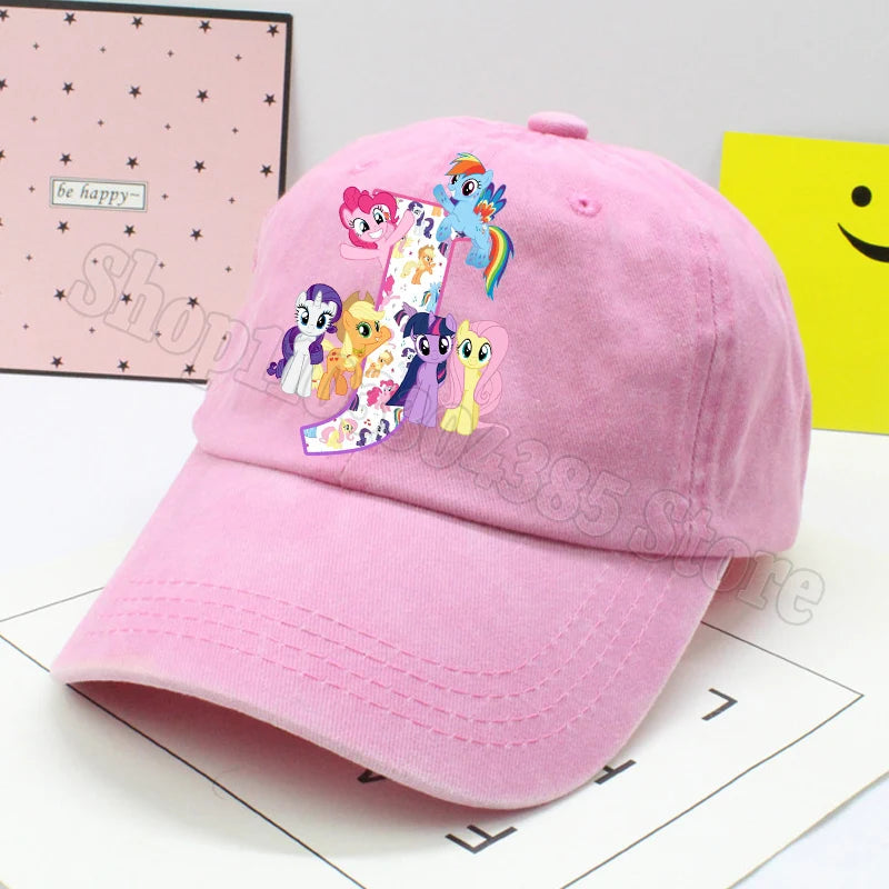 My Little Ponys Baseball Cap Women Anime Unicorn Letter A-Z Sun Hat New Outdoor Sport Travel Sunbonnet Adult Retro Headgear Gift