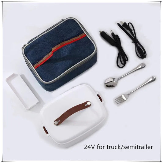 1.8L car microwave oven 12v24v multi-functional rice cooker large capacity water-free heating lunch box