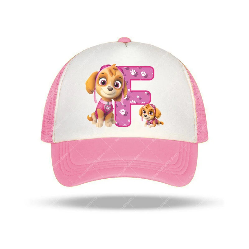 PAW Patrols Girl Cute Baseball Cap Skye A-Z English Letter Print Hat Summer Children Casual Accessories Kids Birthday Gifts 2025