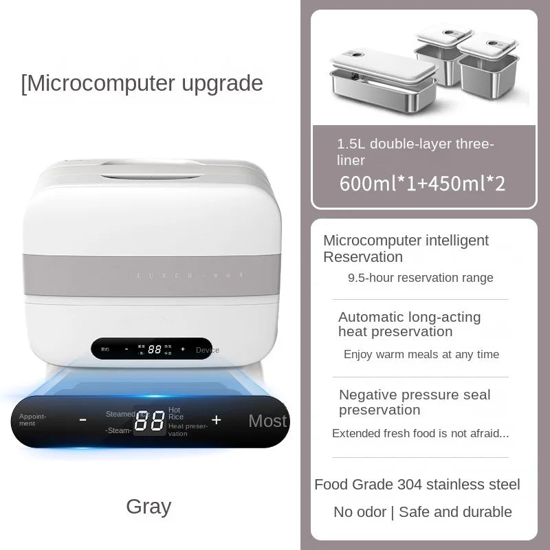Portable Electric Lunch Box with Self-Heating Feature 220V Electric Rice Cooker Food Steaming Cooker Multi Cooker