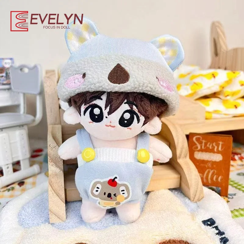 Evelyn（Doll）10CM Mini Cute Koala Clothing Set Anime Game Love and Deepspace Strap Pants Hat Cap Clothes Outfit