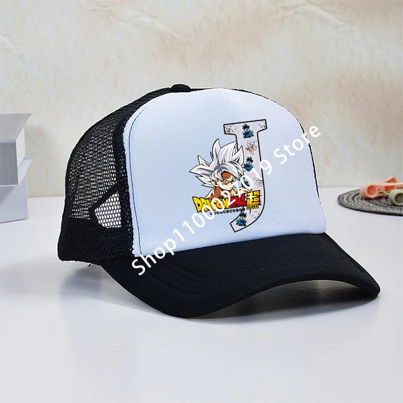 Dragon Ball Goku Boys Child Baseball Caps Letters Printed Children Breathable Mesh Hat Cute Cartoon Anime Sunbonnet Kids Gifts