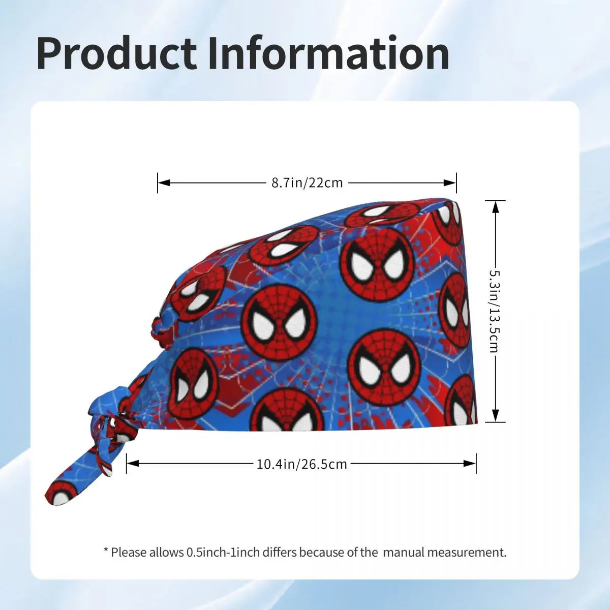 Custom Spider Man Cleaning Working Cap Cool Unisex Superhero Anime Scrub Cap Surgicals Hat Nurse Scrubs Hat For Dentist