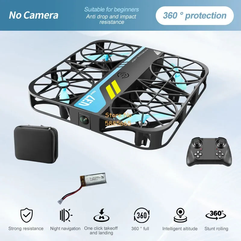 Full Protection WIFI FPV Square MINI RC Drone 8K HD Camera Gravity Sensor One Key Take-Off Remote Control Quadopcter Small UAV