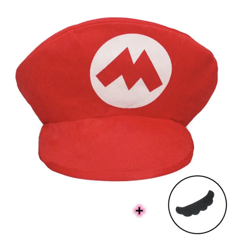 Funny Super Game Luigi Caps Cute Cartoon Hats With Beard Anime Cosplay Red Green Cap Dance Party Carnival Prop