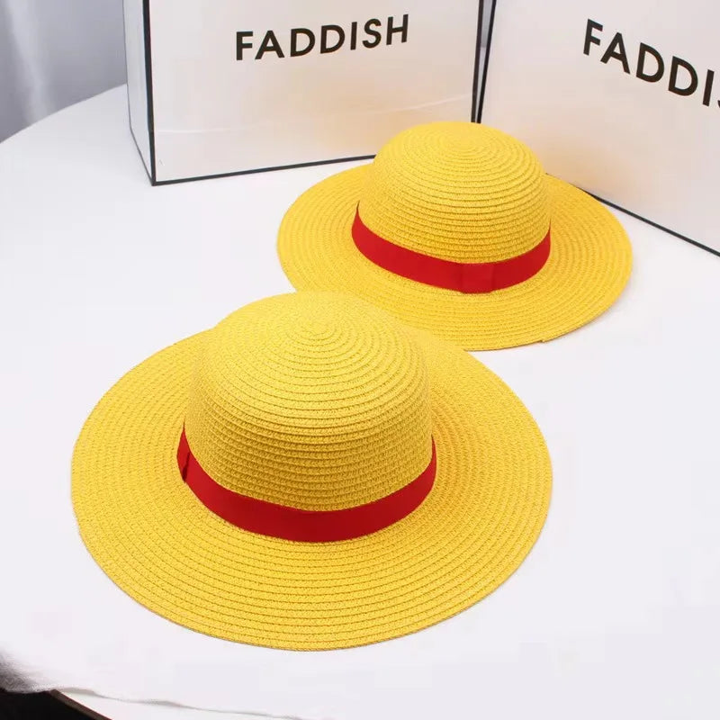 Halloween Anime children Luffy Straw Hats Cosplay Yellow Hat for Men Boys Party fancy cap