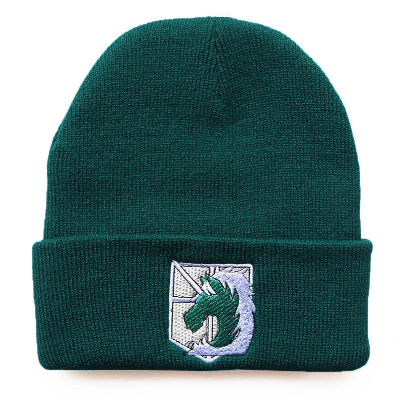 NEW Anime Attack on Titan Fashion Embroidery Knitted Hat New Men Women Hip Hop Hat Winter Hat Fashion Unisex Cap Streetwear gift