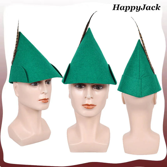 Peter Cosplay Green Elf Hat Fantasia Pan Cartoon Wendy Roleplay Headwear Adult Cap Halloween Carnival Costume Accessories Props
