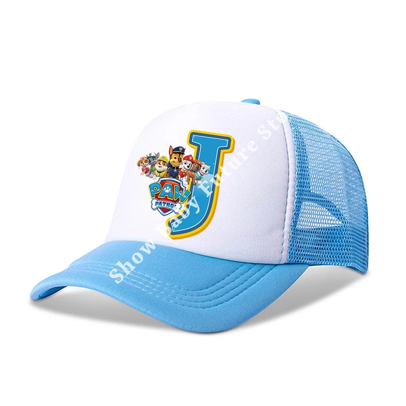 Paws Patrols Boys Girls Cute Letter Baseball Caps Children Cartoon Anime Breathable Mesh Hat Child Sunbonnet Kids Birthday Gifts