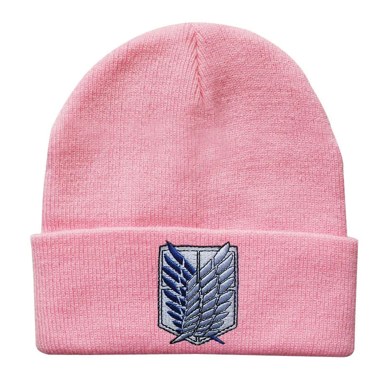 NEW Anime Attack on Titan Fashion Embroidery Knitted Hat New Men Women Hip Hop Hat Winter Hat Fashion Unisex Cap Streetwear gift