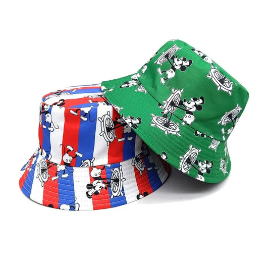 Disney Mickey Mouse Bucket Hat Anime Summer Autumn Outdoor Sun Hat Casual Fashion Fisherman Hat Men Women Unisex Hiking Cap