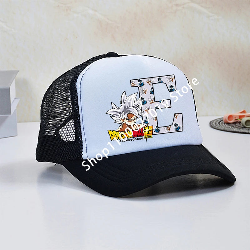 Dragon Ball Goku Boys Child Baseball Caps Letters Printed Children Breathable Mesh Hat Cute Cartoon Anime Sunbonnet Kids Gifts