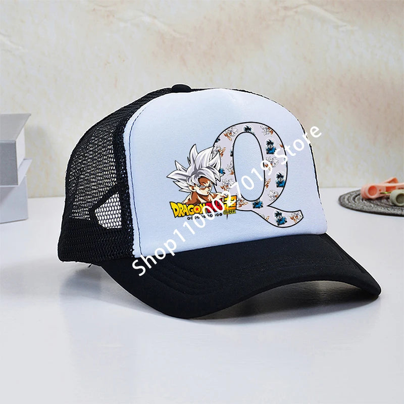 Dragon Ball Goku Boys Child Baseball Caps Letters Printed Children Breathable Mesh Hat Cute Cartoon Anime Sunbonnet Kids Gifts