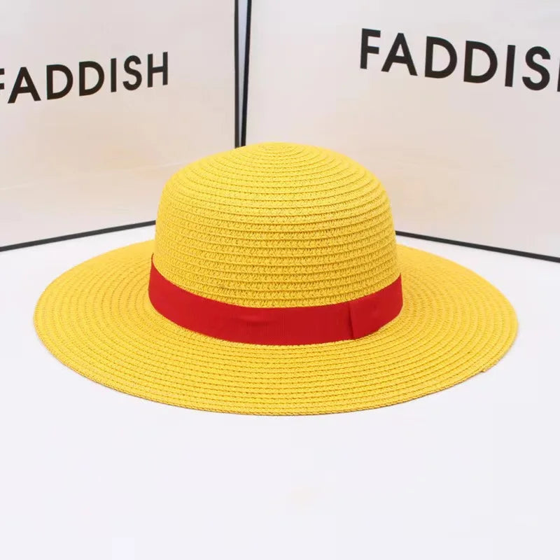 Halloween Anime children Luffy Straw Hats Cosplay Yellow Hat for Men Boys Party fancy cap