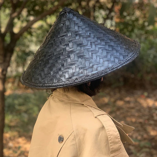 Anime Cosplay Ninja Hat Unisex Bamboo Weaving Rattan Hat Chinese Costumes Hat Samurai Cone Decortive Cap Halloween Party Decor
