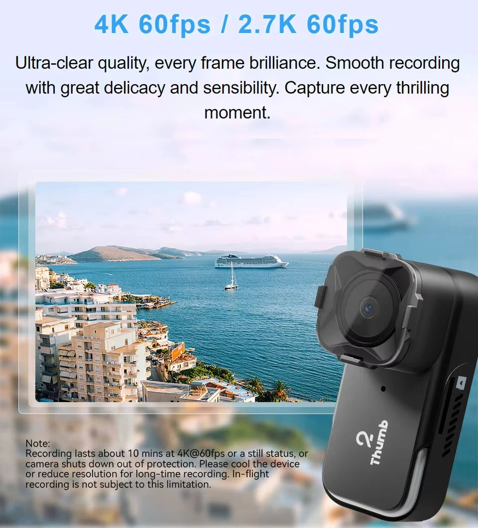 RunCam Thumb 2 4K 2.7K New Version HD Recording Camera Bulit-in Gyro 27g Small Light For FPV Racing Drone RC Model