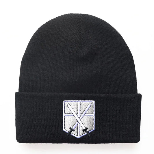 NEW Anime Attack on Titan Fashion Embroidery Knitted Hat New Men Women Hip Hop Hat Winter Hat Fashion Unisex Cap Streetwear gift