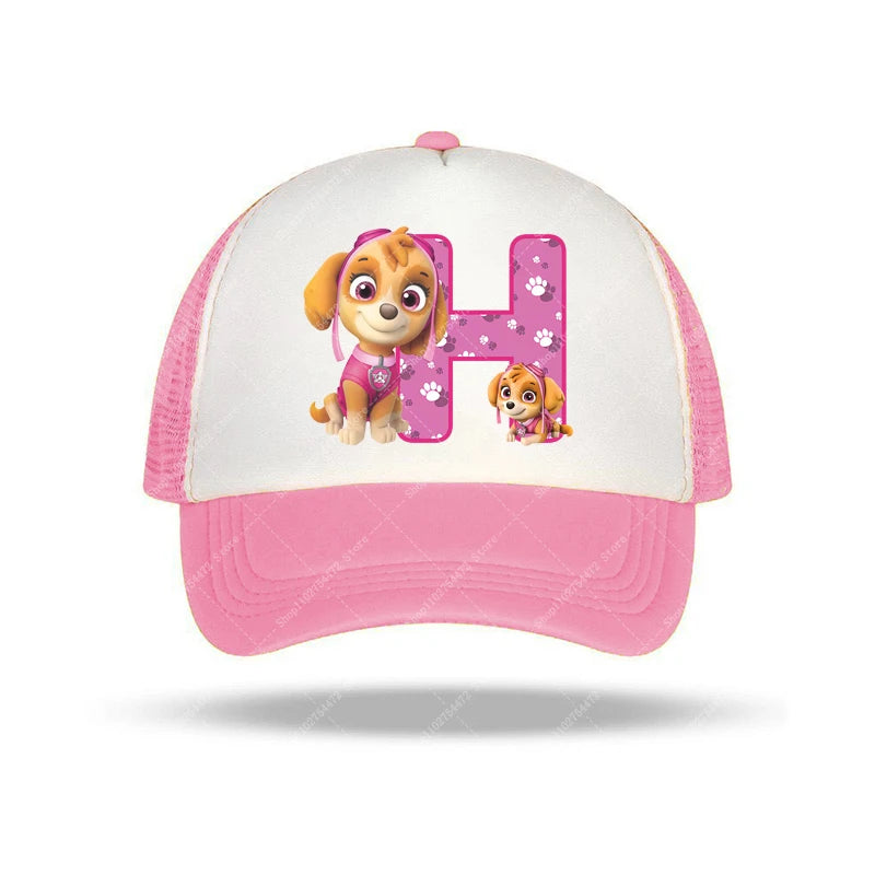 PAW Patrols Girl Cute Baseball Cap Skye A-Z English Letter Print Hat Summer Children Casual Accessories Kids Birthday Gifts 2025