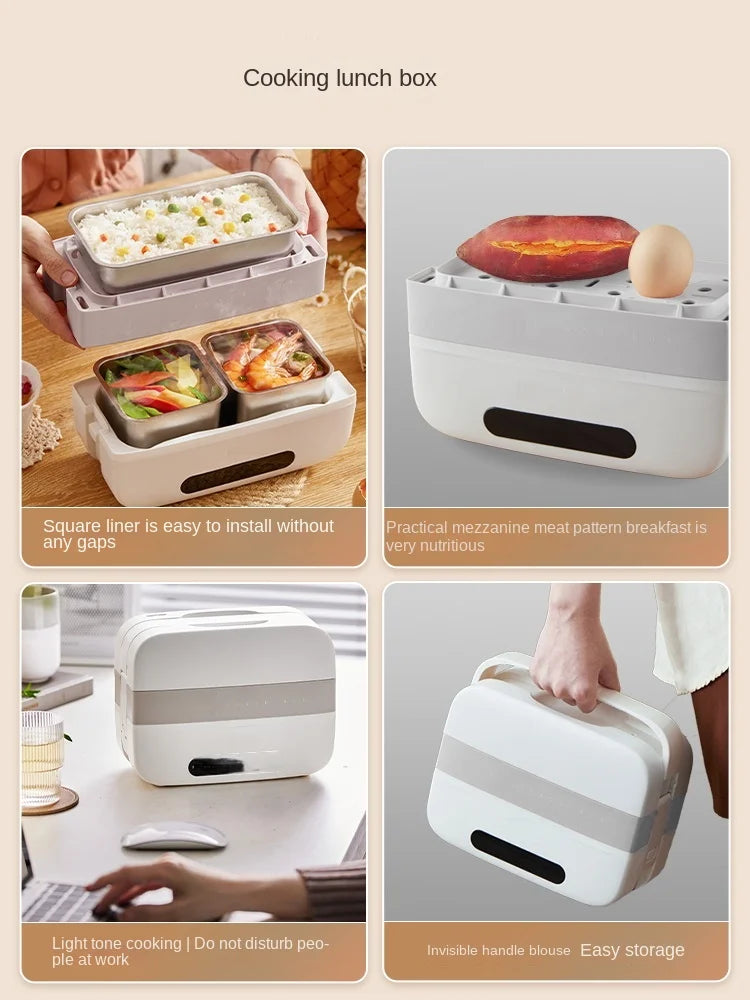 Portable Electric Lunch Box with Self-Heating Feature 220V Electric Rice Cooker Food Steaming Cooker Multi Cooker