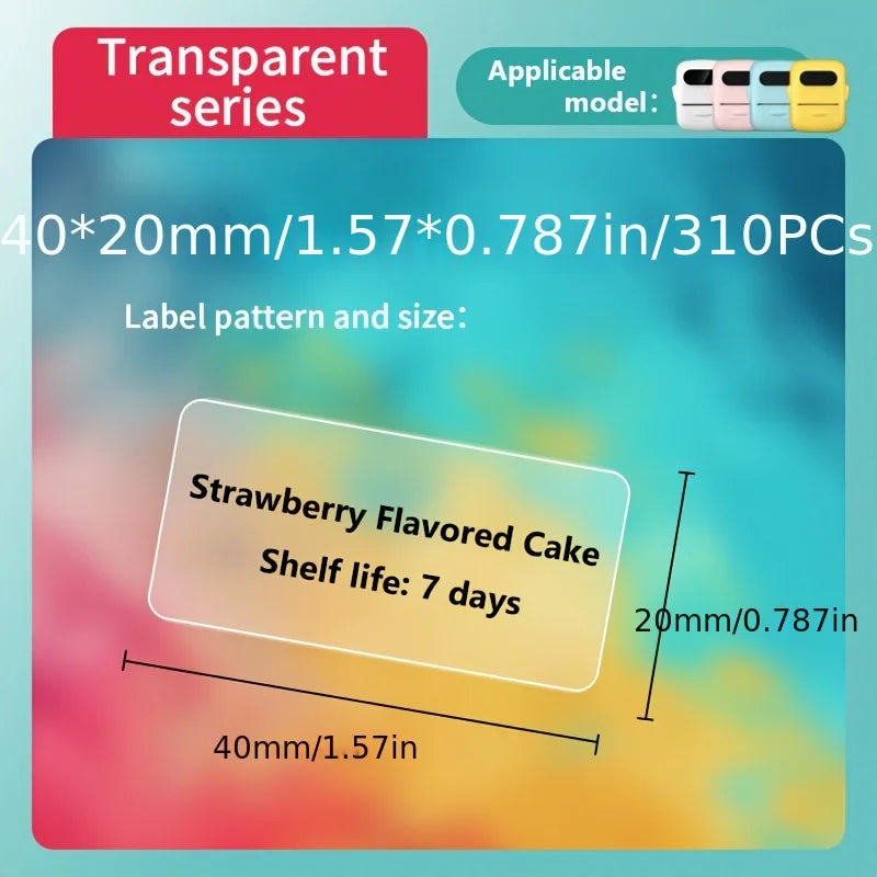 P50 Mini Label Machine Portable Wireless Thermal Label Printer, Suitable for 12-50mm Width Colorful Thermal Paper