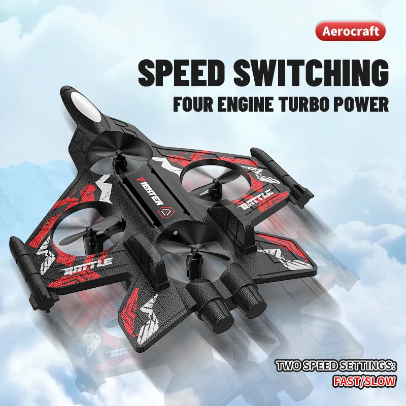2.4G EPP Foam RC Plane Remote Control Drone Toy for Kids Durable Fighter Jet Glider with LED Perfect Birthday Gift for Boys