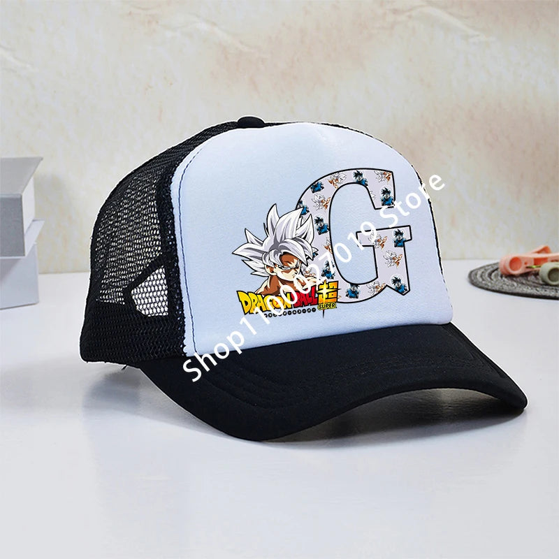 Dragon Ball Goku Boys Child Baseball Caps Letters Printed Children Breathable Mesh Hat Cute Cartoon Anime Sunbonnet Kids Gifts