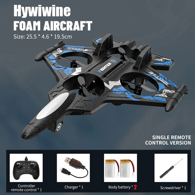 2.4G EPP Foam RC Plane Remote Control Drone Toy for Kids Durable Fighter Jet Glider with LED Perfect Birthday Gift for Boys