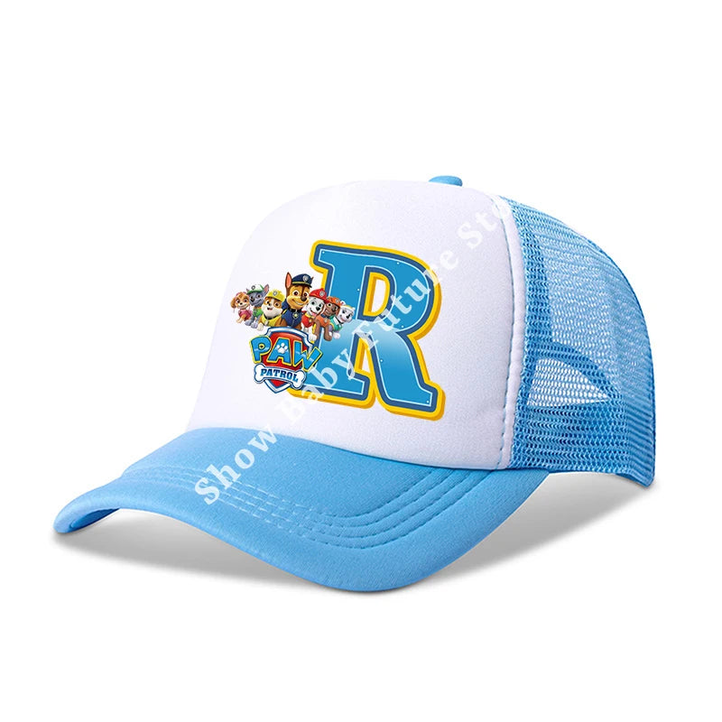 Paws Patrols Boys Girls Cute Letter Baseball Caps Children Cartoon Anime Breathable Mesh Hat Child Sunbonnet Kids Birthday Gifts