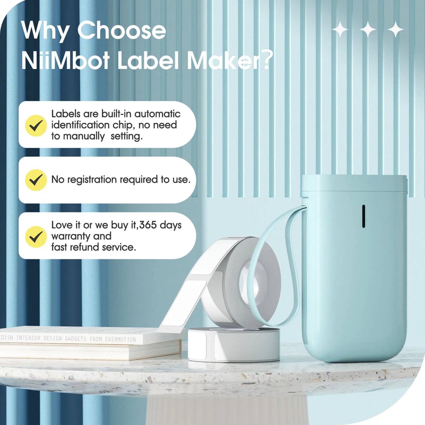 Niimbot D11 Mini Label Maker Wireless Bluetooth Thermal Label Printer Pocket Wireless Sticker Label Machine for Home Of