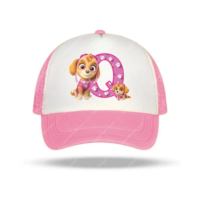 PAW Patrols Girl Cute Baseball Cap Skye A-Z English Letter Print Hat Summer Children Casual Accessories Kids Birthday Gifts 2025