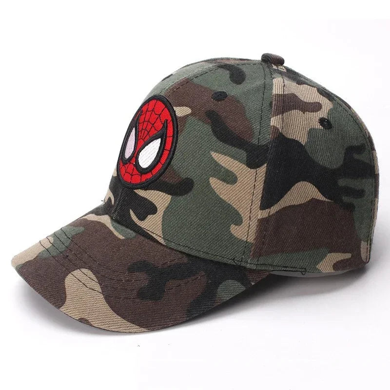 MINISO Anime Cartoon Marvel Spider Man Captain America Iron Man Children Baseball Cap 2-7 Years Boys Girls Hip Hop Sunshade Hat
