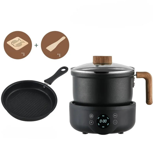 Multifunctional Electric Cooking Pot Travel Rice Cooker Portable Split Frying Pan Electric Stew Soup Pot Boiler Cooking Skillet