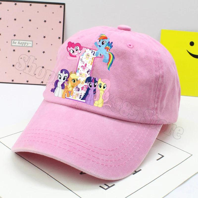 My Little Ponys Baseball Cap Women Anime Unicorn Letter A-Z Sun Hat New Outdoor Sport Travel Sunbonnet Adult Retro Headgear Gift