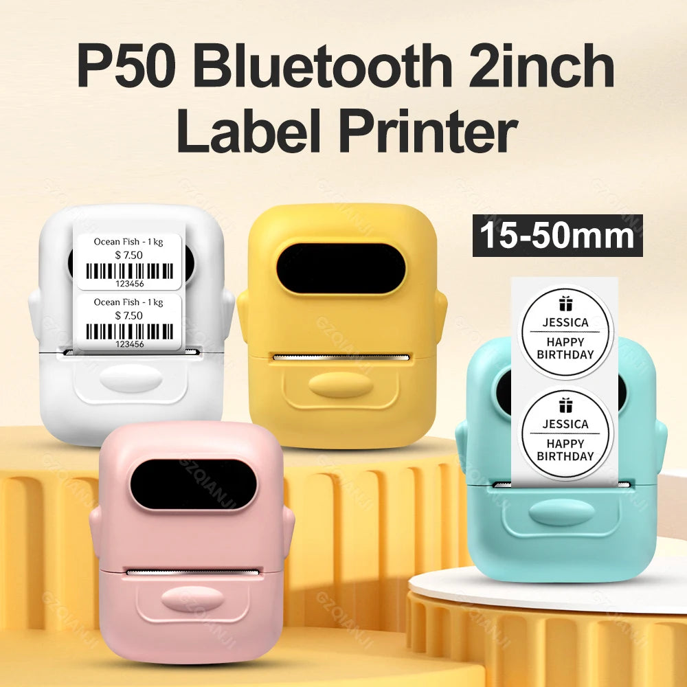 Marklife P50 Thermal Mini Wireless Label Sticker Printer Suitable For Small Business Home Office Portable Machine For Smartphone