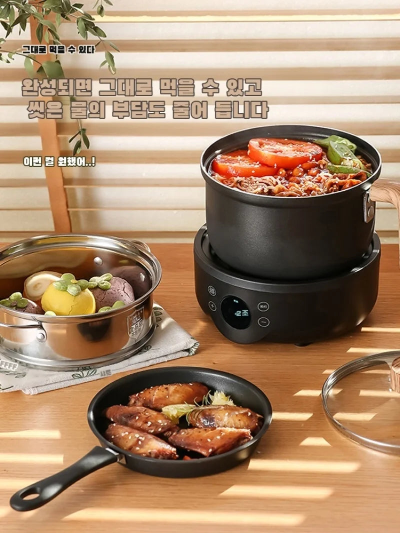 Multifunctional Electric Cooking Pot Travel Rice Cooker Portable Split Frying Pan Electric Stew Soup Pot Boiler Cooking Skillet