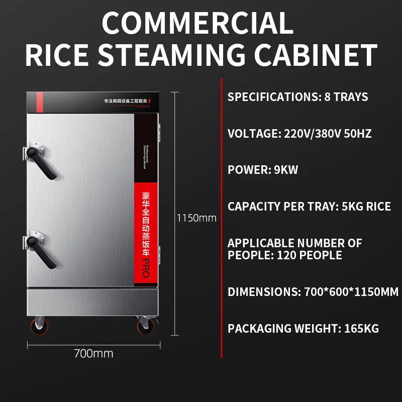 Steam Rice Cabinet Commercial Gas Electric Warmer Cooker Box Fully Automatic Hot Sale Professional Hotels High Quality Machine