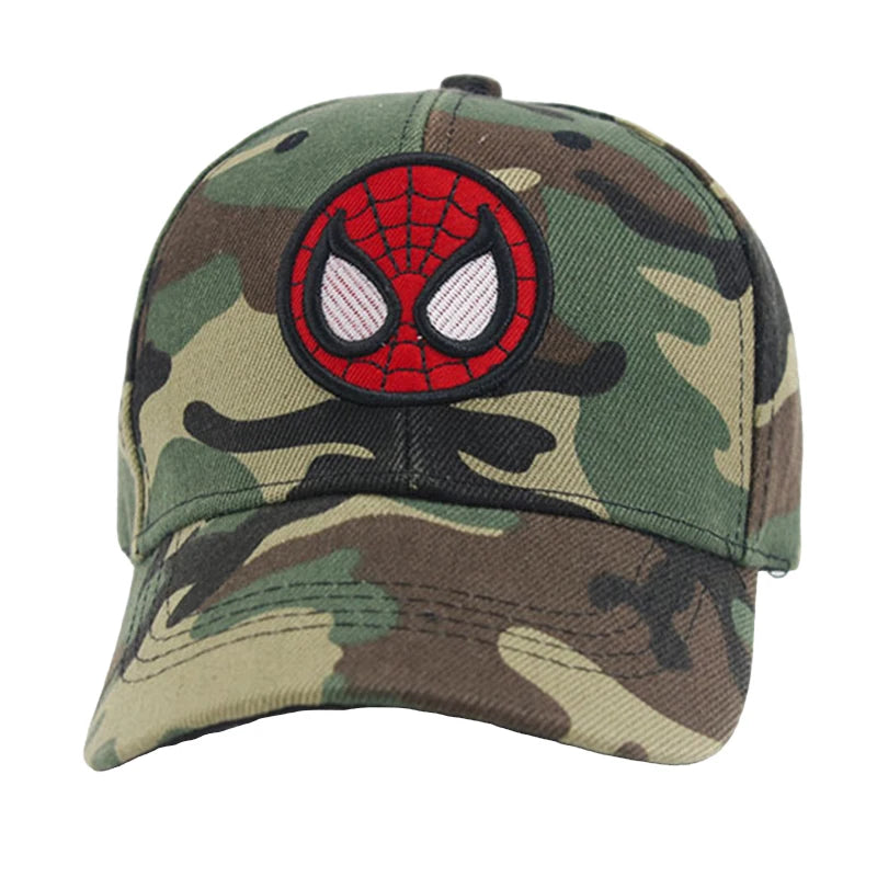 MINISO Anime Cartoon Marvel Spider Man Captain America Iron Man Children Baseball Cap 2-7 Years Boys Girls Hip Hop Sunshade Hat