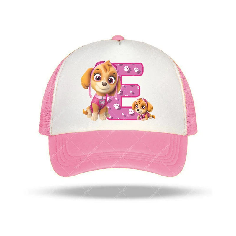 PAW Patrols Girl Cute Baseball Cap Skye A-Z English Letter Print Hat Summer Children Casual Accessories Kids Birthday Gifts 2025