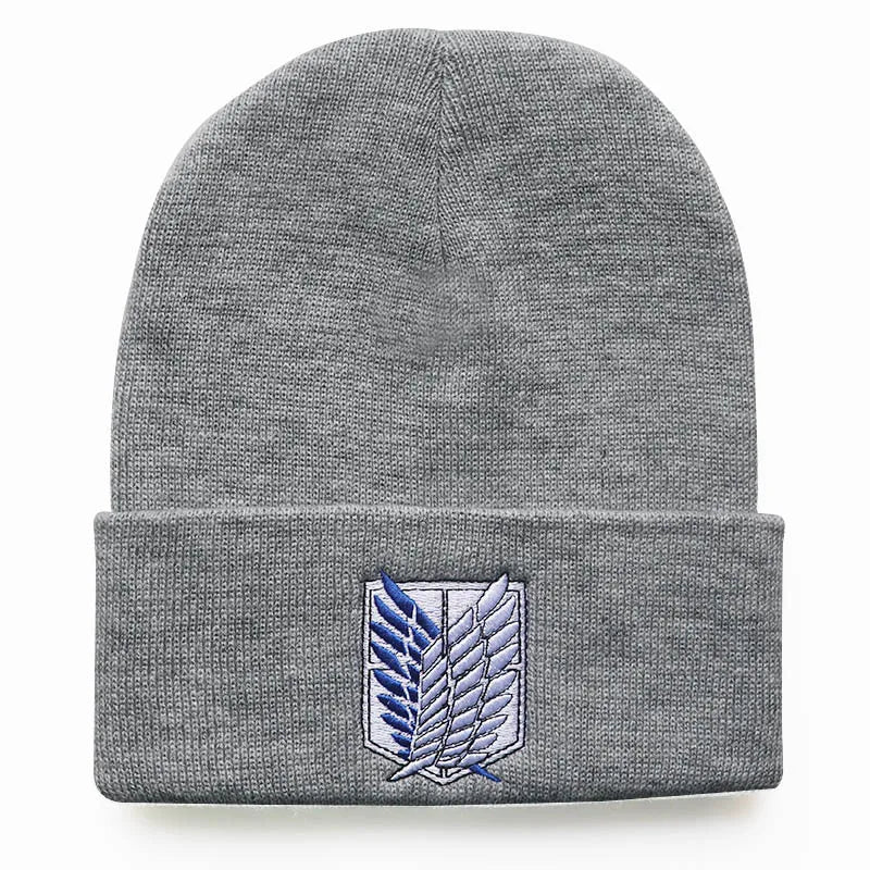NEW Anime Attack on Titan Fashion Embroidery Knitted Hat New Men Women Hip Hop Hat Winter Hat Fashion Unisex Cap Streetwear gift