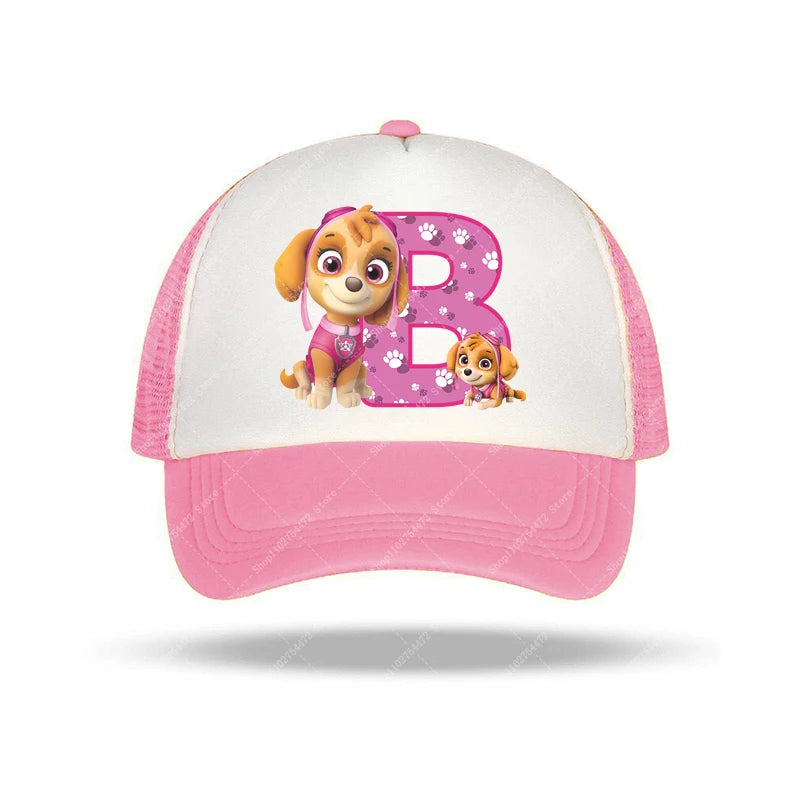 PAW Patrols Girl Cute Baseball Cap Skye A-Z English Letter Print Hat Summer Children Casual Accessories Kids Birthday Gifts 2025