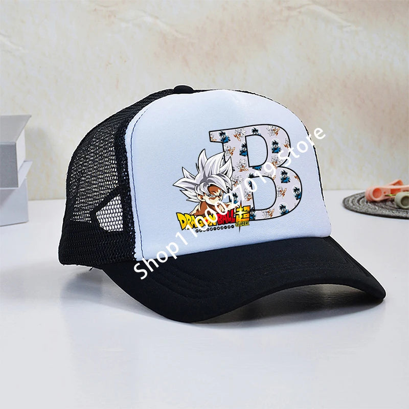 Dragon Ball Goku Boys Child Baseball Caps Letters Printed Children Breathable Mesh Hat Cute Cartoon Anime Sunbonnet Kids Gifts