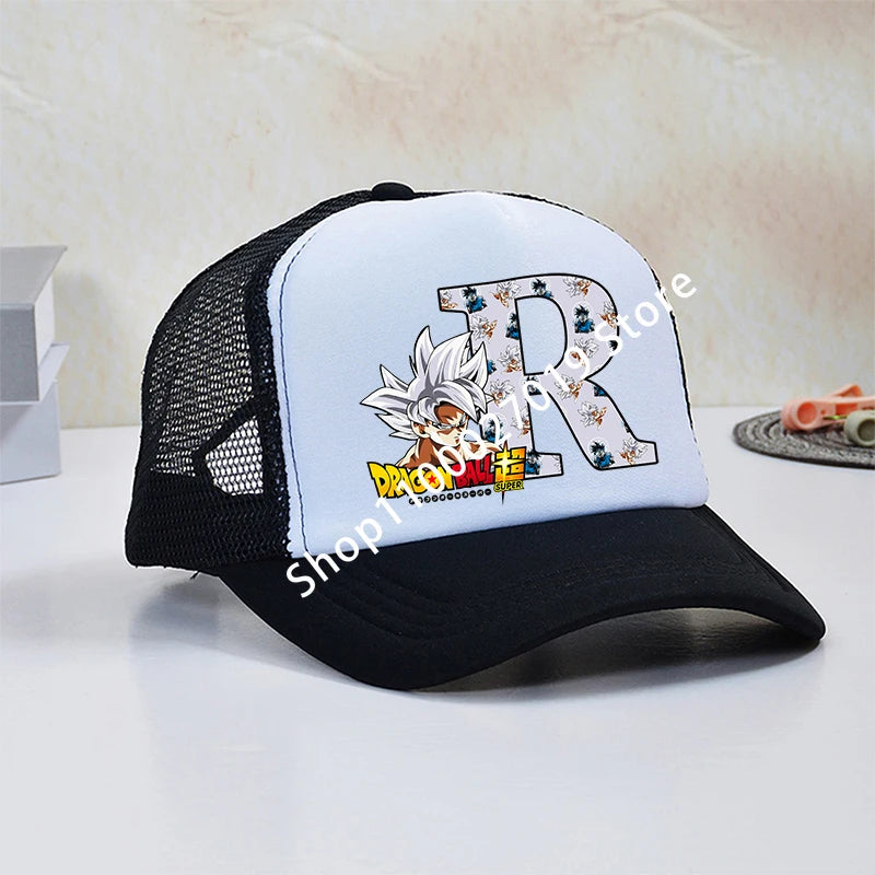 Dragon Ball Goku Boys Child Baseball Caps Letters Printed Children Breathable Mesh Hat Cute Cartoon Anime Sunbonnet Kids Gifts