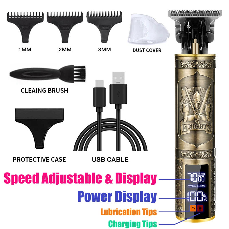 High-Power Electric Clippers Designed for Barbershops, Ideal for Shaving And Trimming with USB Charging.
