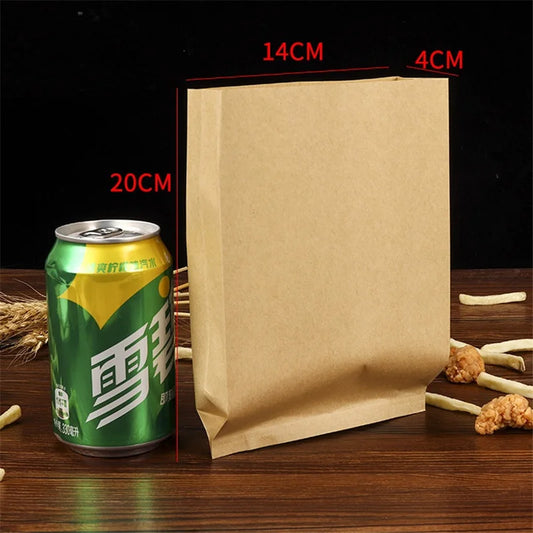 1000Pcs/Lot Kraft Paper Bag Oil proof for Hamburg Sandwich Donut Bread Food Packaging Biscuit Cookie Snacks Baking Takeaway Bags