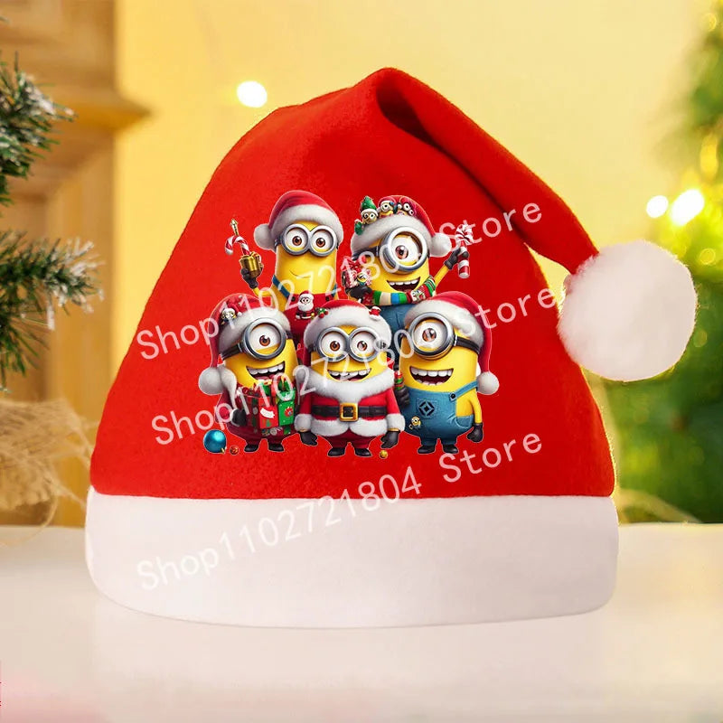 Christmas Hat Cartoon Anime Minions Holiday Atmosphere Adult child Cap Despicable Mesheng Xmas Party Theme Decoration Supplies