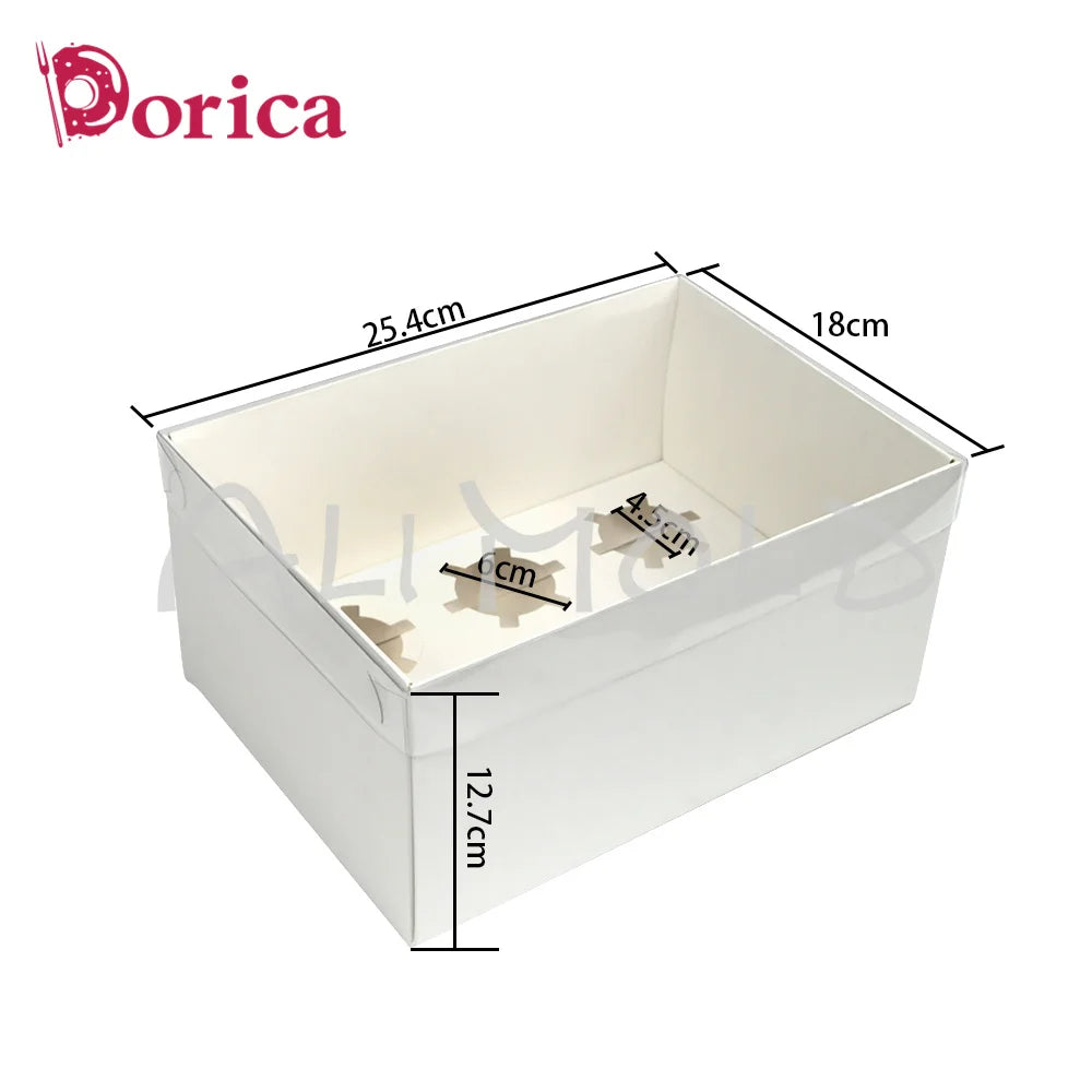 5-pack 6/12 Holes Cupcake Cake Box with Clear Lid Treats Dessert Pastry Baking Supply Case Suitable Birthday Wedding Anniversary