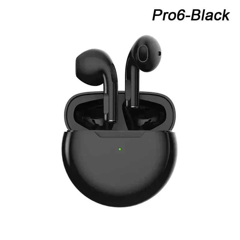 Pro 6 TWS Bluetooth Earphones Wireless Bluetooth Headset Noise Cancelling Earbuds with Mic Pro6 Wireless Headphones for IPhone